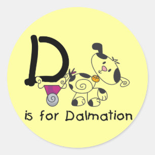 Sticker Rond D est pour les T-shirts et cadeaux Dalmation