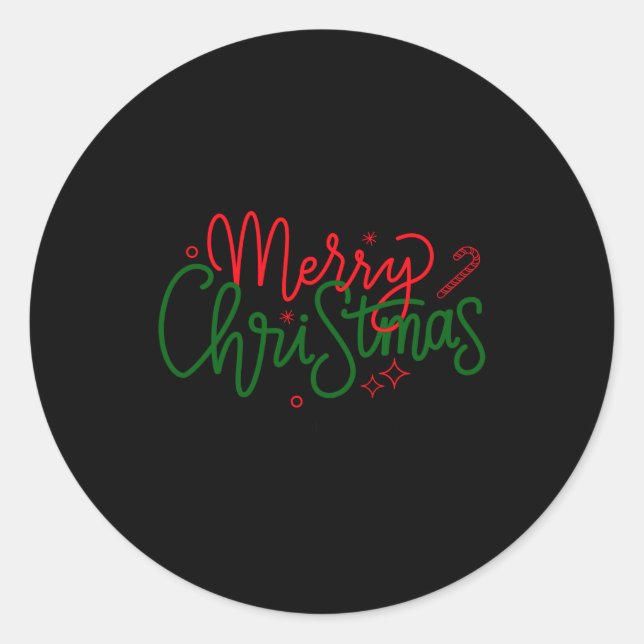 Sticker Rond D Family Christmas Family Name  (Devant)