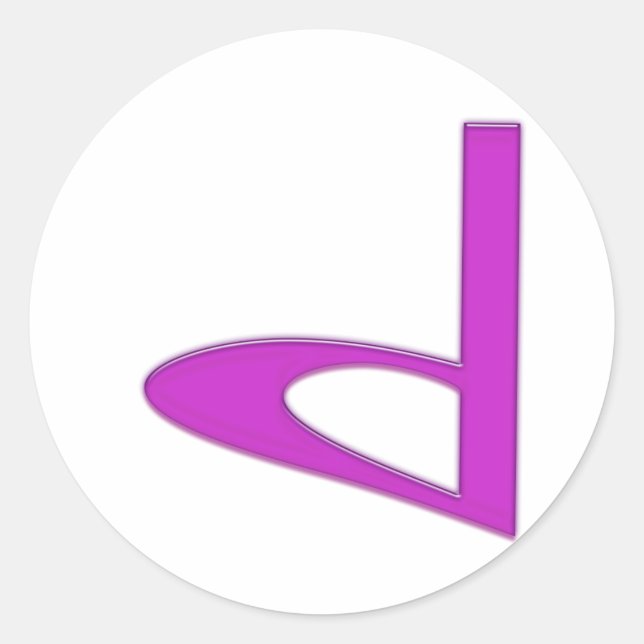 Sticker Rond d Lettre américaine minuscule (Devant)