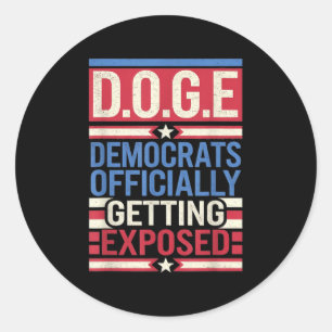Sticker Rond D.o.g.e Doge Anti-gouvernement Efficacité Us Drape