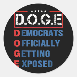 Sticker Rond D.o.g.e Doge Département de l'efficacité gouvernem