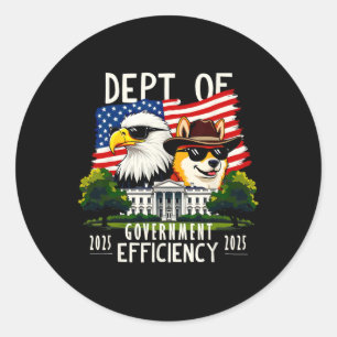 Sticker Rond D.o.g.e Ministère de l'Efficacité du gouvernement