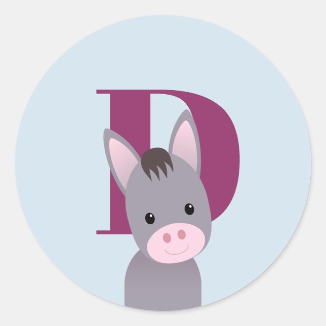 Sticker Rond D pour âne (Devant)