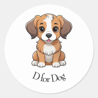 Sticker Rond D pour chien