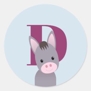 Sticker Rond D pour l'âne