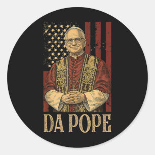 Sticker Rond Da Pape Leo Xiv Nouveau Pape Humour Drôle Hommes F