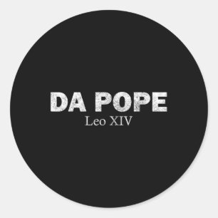 Sticker Rond Da Pope De L'Amérique Chicago Pape Leo Xiv Funny