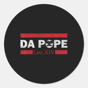 Sticker Rond Da Pope De L'Amérique Chicago Pape Leo Xiv Funny V