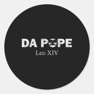 Sticker Rond Da Pope De L'Amérique Chicago Pape Leo Xiv Funny V