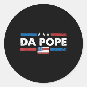 Sticker Rond Da Pope De L'Amérique Chicago Pape Leo Xiv Provost