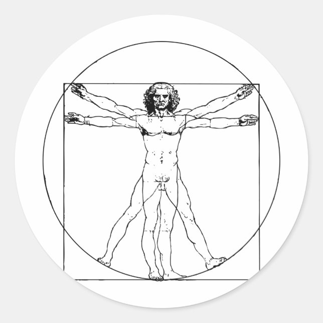 Sticker Rond Da Vinci Vitruve (Devant)