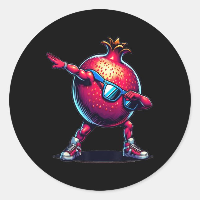 Sticker Rond Dab Dance Grenade Drôle Danser Danser Dabbing Frui (Devant)