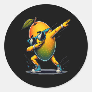 Sticker Rond Dab Dance Mango Danser Danser Dabbing Fruit