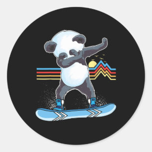 Sticker Rond Dab Dance Panda Snowboard Ski Dabbing Panda