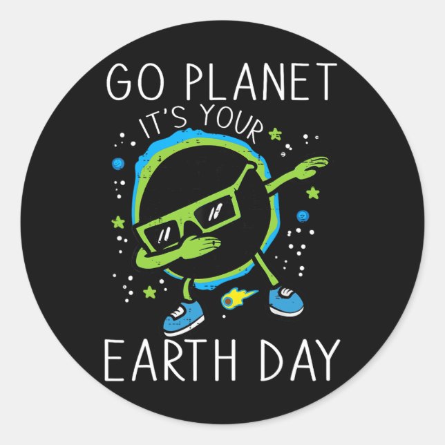 Sticker Rond Dab Earth Solaire Eclipse Go Planet Your Earth D (Devant)