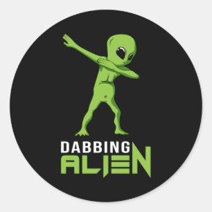 Sticker Rond Dabbing Alien Area 51 Ufo Espace Aliens Drôle cade