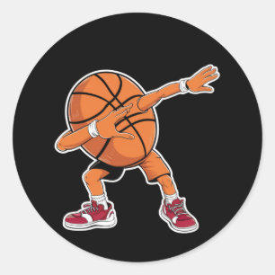 Sticker Rond Dabbing Basketball Ball Funny Sports Joueur
