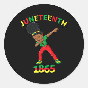Sticker Rond Dabbing Black Princess Junetten 1865 Peau Brown