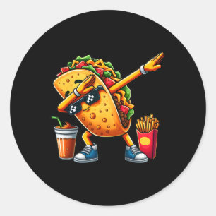 Sticker Rond Dabbing Dabbing Taco Cinco De Mayo Garçons Hommes