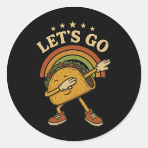 Sticker Rond Dabbing Daco Dabbing Taco Allons-y Taco 4