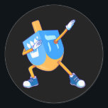 Sticker Rond Dabbing Dreidel Hanoukka Danser Chanukah Girls<br><div class="desc">Dabbing Dreidel Hanoukka Danser Chanukah Girls</div>