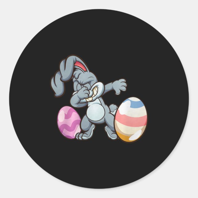 Sticker Rond Dabbing Easter Bunny Premium Tri-blend  (Devant)