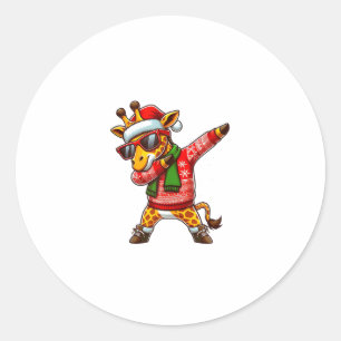 Sticker Rond Dabbing Giraffe Lunettes de soleil Giraffe Animal