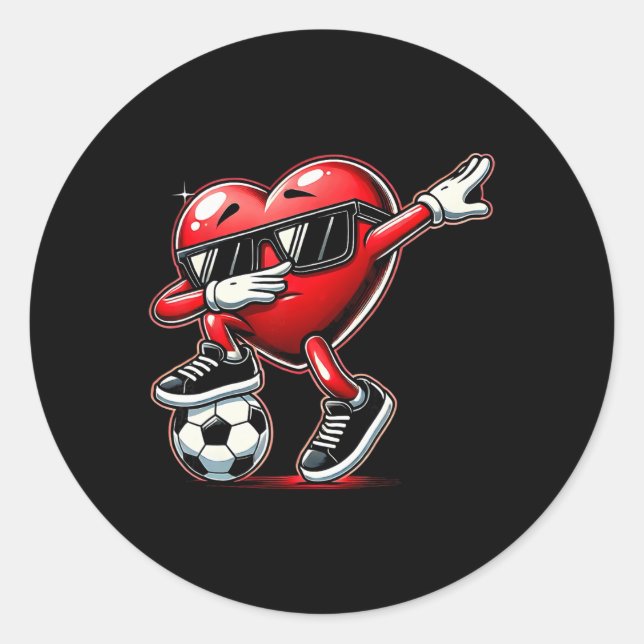 Sticker Rond Dabbing Heart Dab Mignon Saint-Valentin Garçons Fo (Devant)