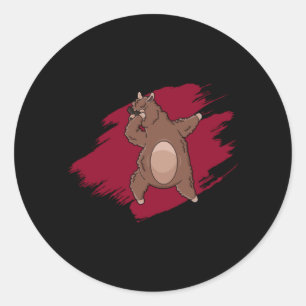 Sticker Rond Dabbing Lama Dab Alpaca Funny Kids Cool d'idées ca