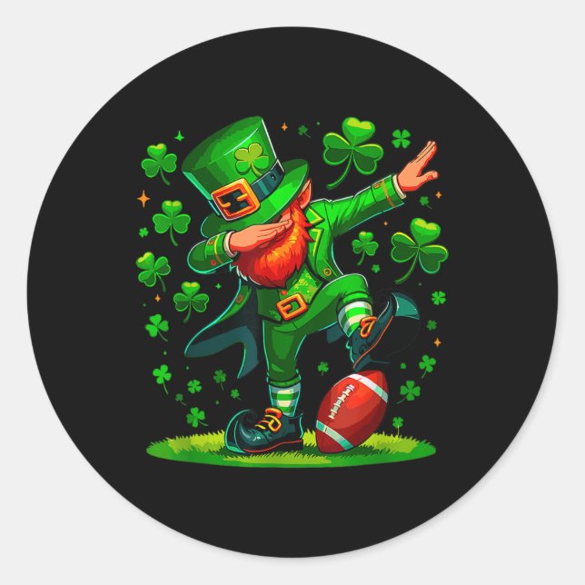 Sticker Rond Dabbing Leprechaun Jour de la Saint Patrick Footby (Devant)