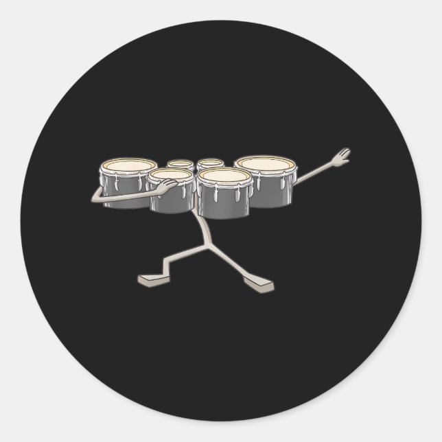 Sticker Rond Dabbing Marching Ténor Drums Marching Band (Devant)