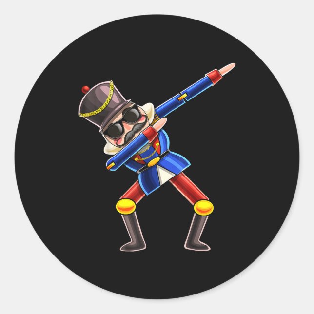 Sticker Rond Dabbing Nutcracker Christmas Costume Nutcracker Gi (Devant)