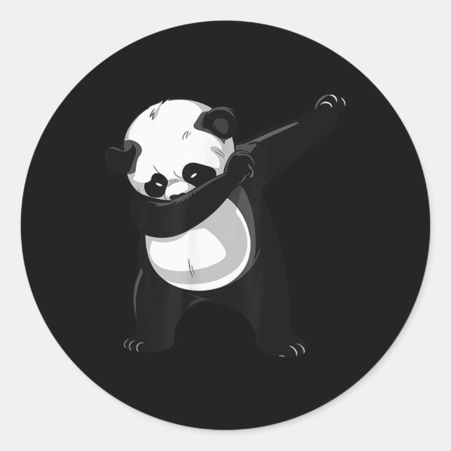 Sticker Rond Dabbing Panda Dab Animal Graphisme Garçons Filles  (Devant)