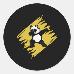 Sticker Rond Dabbing Panda Ours mignon Animal drôle Amour Cadea