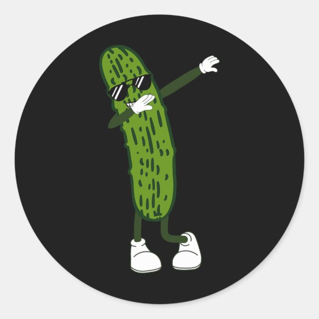 Sticker Rond Dabbing Picker Danser Salades De Concombre Et Reli (Devant)