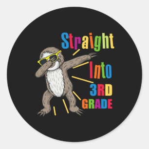 Sticker Rond Dabbing Sloth droit dans la 3ème 3ème classe premi