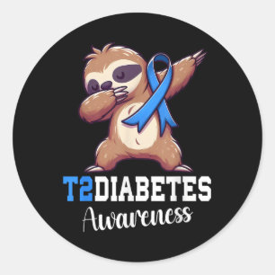 Sticker Rond Dabbing Slots Sensibilisation au diabète Type 2 Di