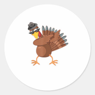 Sticker Rond Dabbing Turquie Chemise Thanksgiving Boys Kids Men