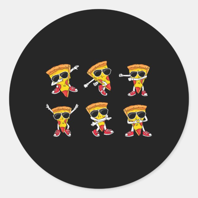 Sticker Rond Dabler Pizza Slice Dance Pizza Dancing Toddler Bo (Devant)
