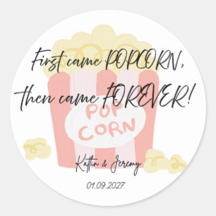 Sticker Rond D'abord est venu le pop-corn, puis sont venus les