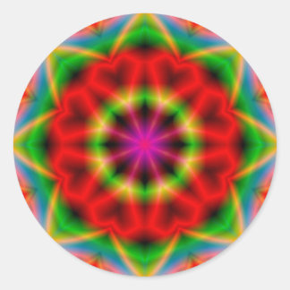 Sticker rond d'abstraction colorée