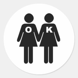 Sticker Rond D'ACCORD POUR ÊTRE GAI (lesbienne)