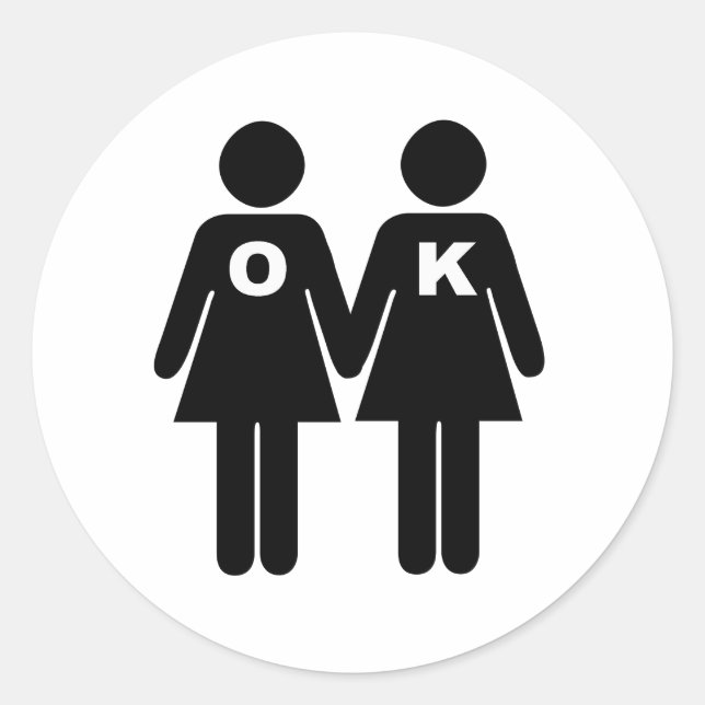 Sticker Rond D'ACCORD POUR ÊTRE GAI (lesbienne) (Devant)