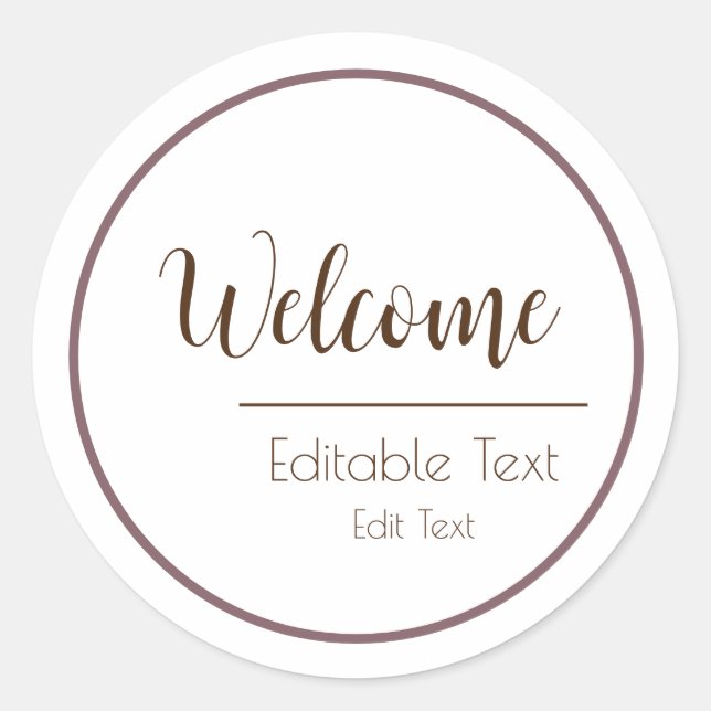 Sticker rond d'accueil minimaliste Design simple (Devant)