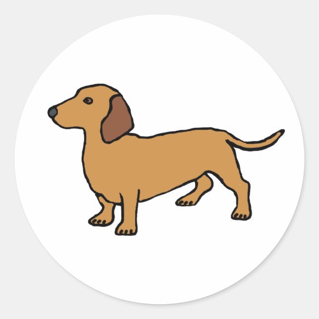 Sticker Rond Dachshund (Devant)