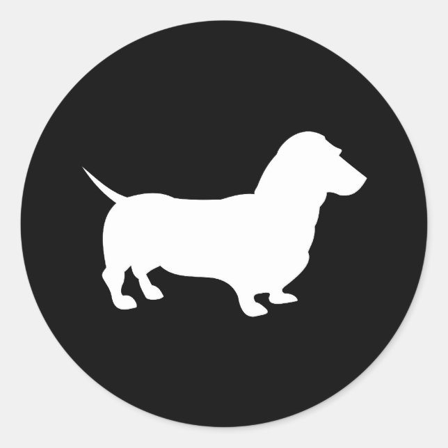 Sticker Rond Dachshund (Devant)