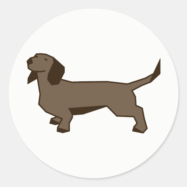 Sticker Rond Dachshund (Devant)
