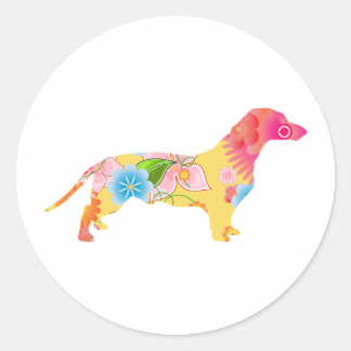 Sticker Rond Dachshund