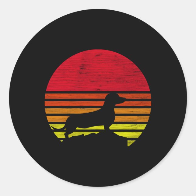 Sticker Rond Dachshund (Devant)