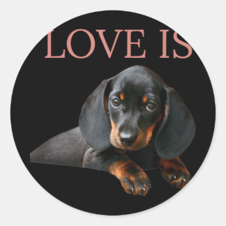 Sticker Rond Dachshund Chien Maman Papa Hommes Femmes Enfants C